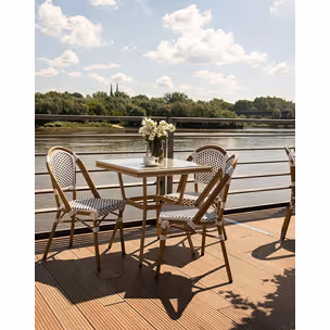 Krzesło CAFE PARIS - biały/naturalny