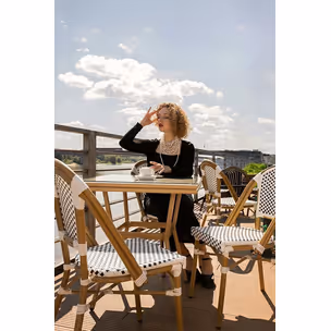 Krzesło CAFE PARIS - biały/naturalny