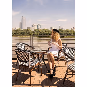 Krzesło CAFE AZURE - biały/czarny