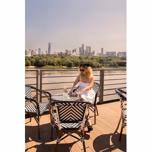 Krzesło CAFE AZURE - biały/czarny