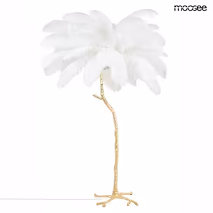 Lampa podłogowa TIFFANY 175 - biały/mosiądz