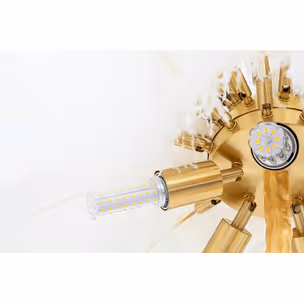 Lampa podłogowa TIFFANY 175 - biały/mosiądz