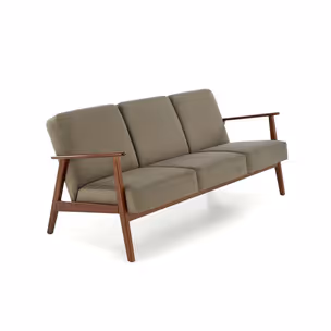 Sofa 3-osobowa MILANO 3S - oliwkowy/ciemny orzech