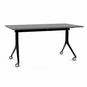 Biurko składane na kółkach CARL 150x80 - antracyt/czarny
