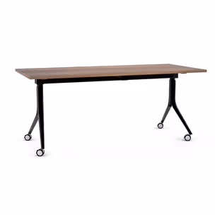 Biurko składane na kółkach CARL 180x80 - orzech/czarny
