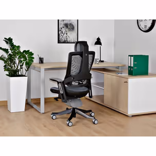 Fotel obrotowy WAU 2 tkanina - biały/szary BL417