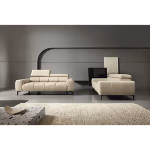Sofa z wysuwanym siedziskim PLAZA 3E - skóra naturalna