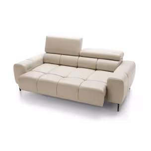 Sofa z wysuwanym siedziskim PLAZA 3E - skóra naturalna