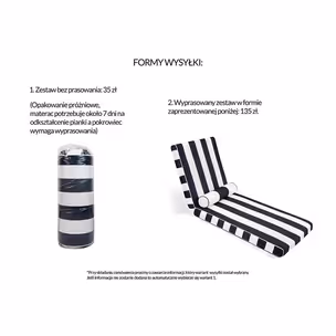 Materac ogrodowy AZURE z poduszką - biały/czarny