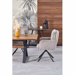 Stół rozkładany BARON 200/350x100 - orzech/czarny