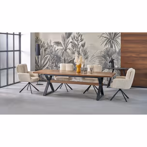 Stół rozkładany BARON 200/350x100 - orzech/czarny