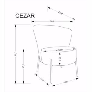Fotel wypoczynkowy CEZAR - popielaty