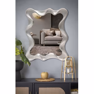Lustro ścienne DECO - srebrny antyczny