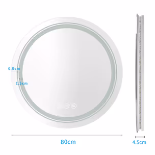 Lustro ścienne łazienkowe DOVER 80 cm - srebrny