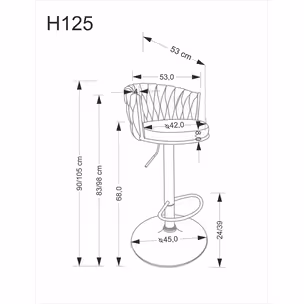 Hoker regulowany H125 - beżowy/czarny