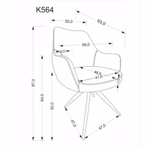 Krzesło obrotowe K564 - popielaty