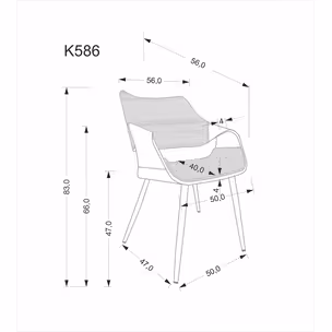 Krzesło welurowe K586 - czarny/orzech