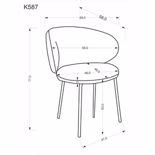 Krzesło welurowe K587 - beżowy