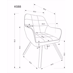 Krzesło welurowe K588 - popielaty