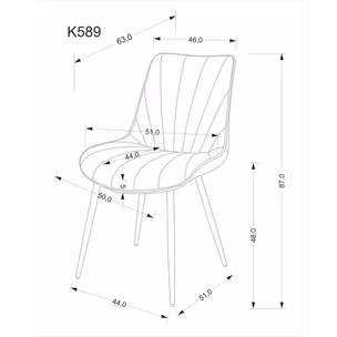 Krzesło welurowe K589 - beżowy