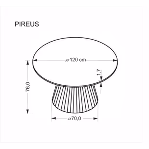 Stół okrągły PIREUS 120 cm - trawertyn/orzech