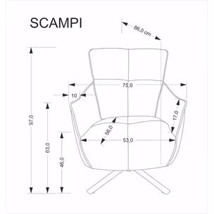 Fotel obrotowy SCAMPI - popielaty