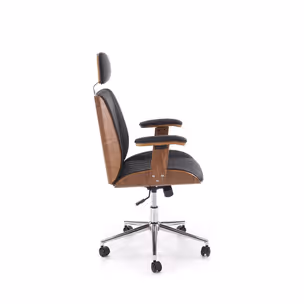 Fotel gabinetowy TIMBER - orzech/czarny