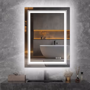 Lustro ścienne łazienkowe VERO 60x80 - srebrny