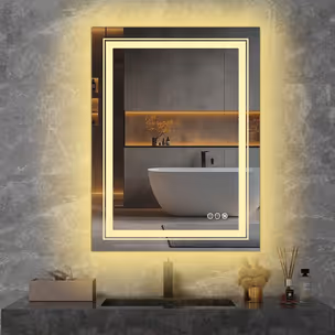 Lustro ścienne łazienkowe VERO 60x80 - srebrny