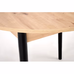 Stół okrągły rozkładany PIVOT 102/142x102 - dąb artisan/czarny