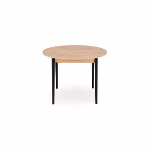 Stół okrągły rozkładany PIVOT 102/142x102 - dąb artisan/czarny