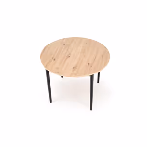 Stół okrągły rozkładany PIVOT 102/142x102 - dąb artisan/czarny