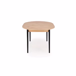 Stół okrągły rozkładany PIVOT 102/142x102 - dąb artisan/czarny