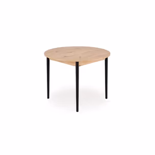 Stół okrągły rozkładany PIVOT 102/142x102 - dąb artisan/czarny