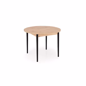 Stół okrągły rozkładany PIVOT 102/142x102 - dąb artisan/czarny