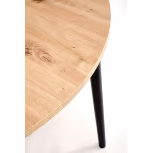 Stół okrągły rozkładany PIVOT 102/142x102 - dąb artisan/czarny