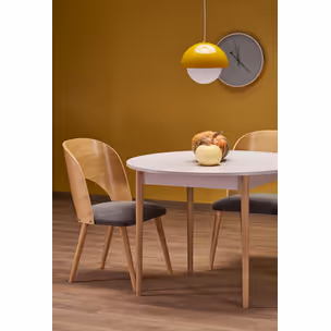 Stół okrągly rozkładany PIVOT 102/142x102 - kaszmir/naturalny