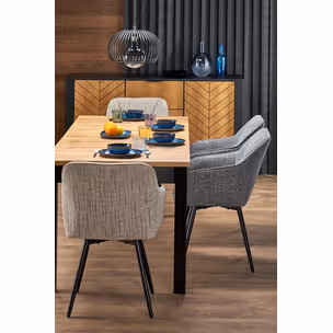 Stół rozkładany QUBIK 80/200x80 - dąb artisan/czarny