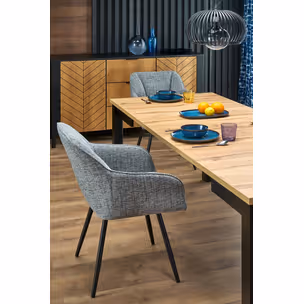 Stół rozkładany QUBIK 80/200x80 - dąb artisan/czarny
