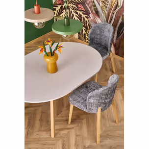 Stół okrągły rozkładany RUBEN 102/145x102 - kaszmi/naturalny