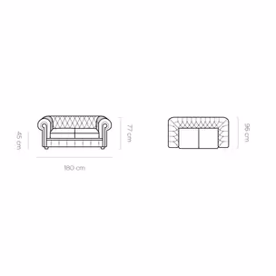 Sofa CHESTERFIELD 2 - skóra naturalna