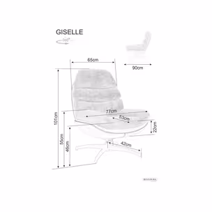 Fotel obrotowy GISELLE - beżowy