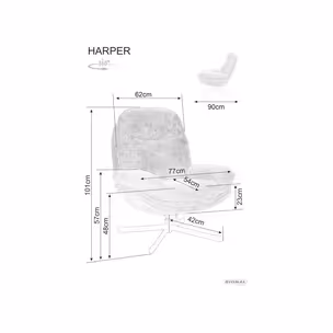 Fotel obrotowy HARPER - czarny