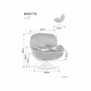 Fotel obrotowy BRIGITTE Brego - ciemny szary Brego 18
