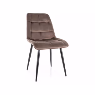 Krzesło welurowe pikowane CHIC Velvet - cappuccino Bluvel 38