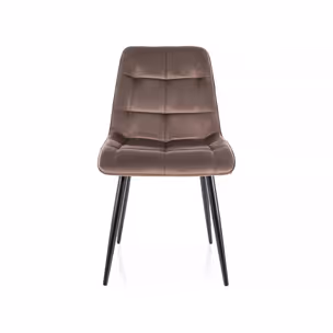 Krzesło welurowe pikowane CHIC Velvet - cappuccino Bluvel 38