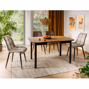 Krzesło welurowe pikowane CHIC Velvet - cappuccino Bluvel 38