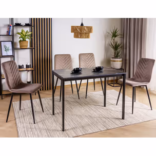 Krzesło tapicerowane welurowe DAREN Velvet - cappuccino Bluvel 38
