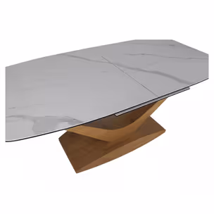 Stół rozkładany DOLCE CERAMIC 180/240x95 - biały mat/dąb