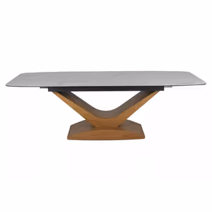 Stół rozkładany DOLCE CERAMIC 180/240x95 - biały mat/dąb